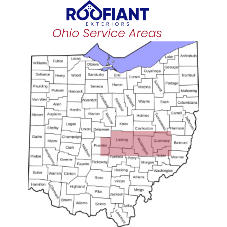 Roofiant Ohio Counties Service Area Map