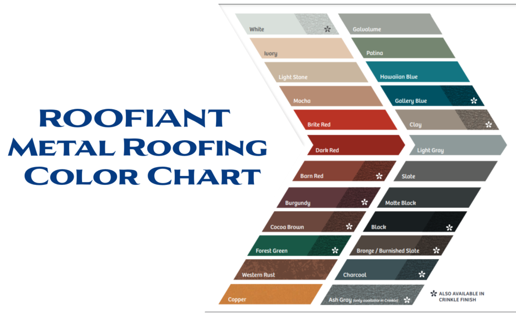 Metal Roofing Color Chart